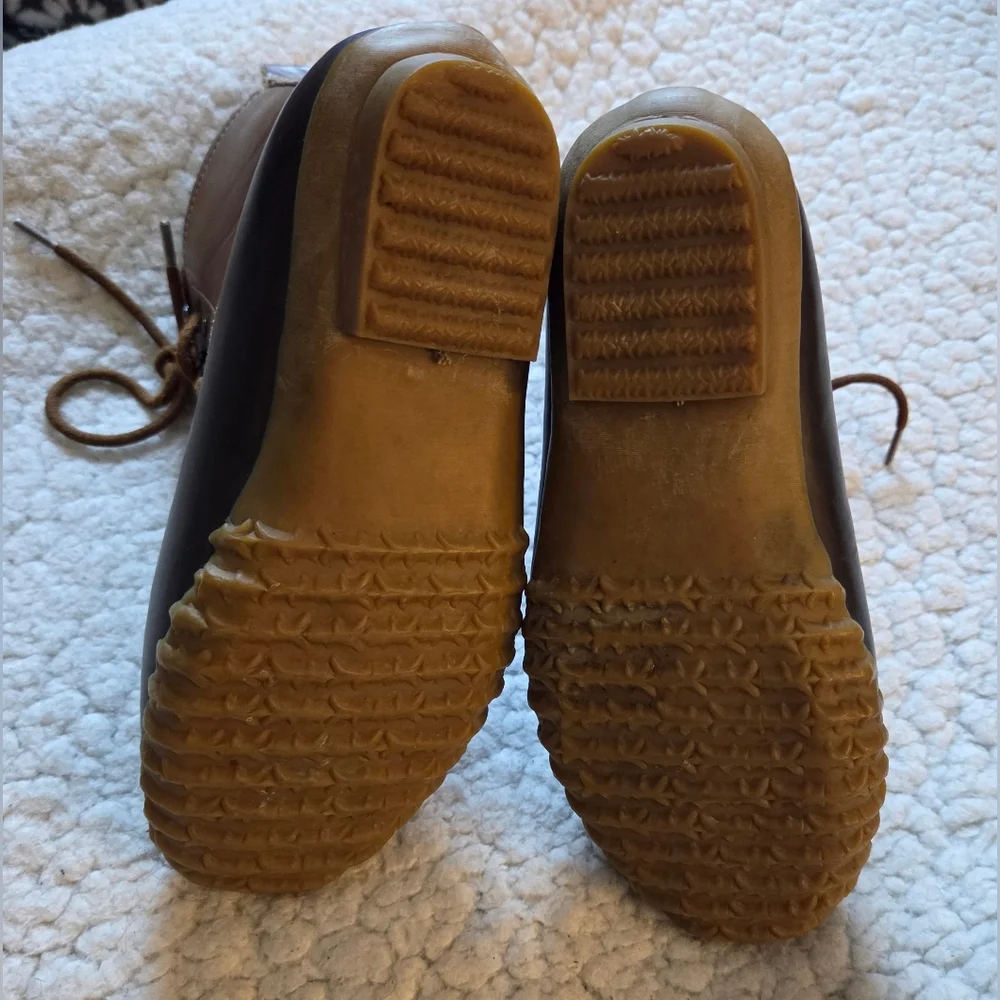 Esprit Kids Duck Boots Size 1M Brown Faux Fur Lined Waterproof Winter Snow Boots